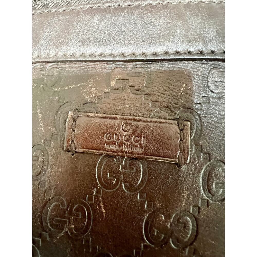 Gucci Brown Leather Messenger Bag w/ GG large dust bag - Picture 4 of 16